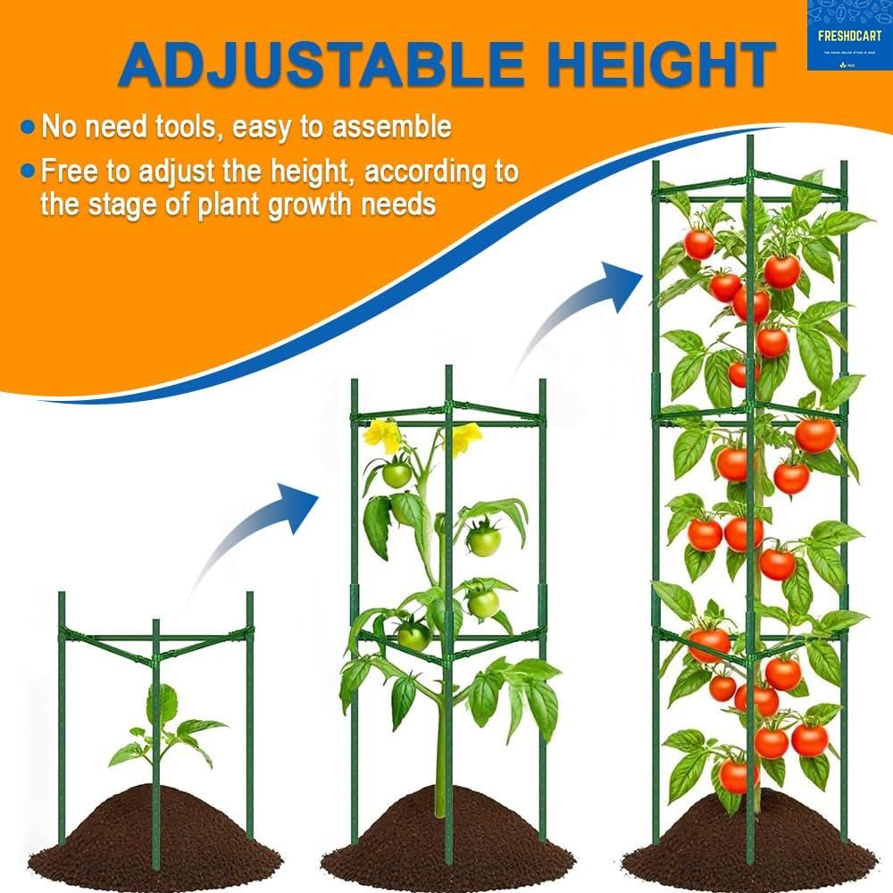 Plants Trellis Support with Plastic Coated Steel Anti-Slip for Climbing Vines, Flowers and Vegetables